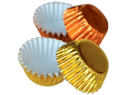 Alvarak hliníkové košíčky na pralinky 50ks - oranžové/zlaté