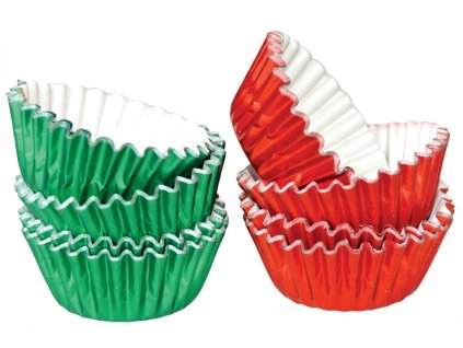Alvarak hliníkové košíčky na pralinky 50ks - zelené/červené
