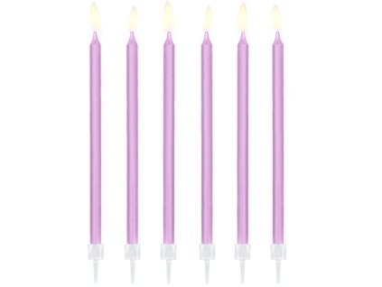 PD veľké sviečky so stojančekmi 12ks - fialové