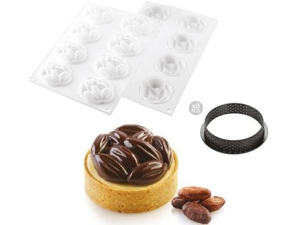 Silikomart Kit Tarte Ring Cocoa - set na tartaletky