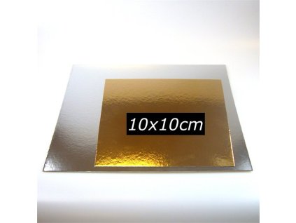 Zlatý tenký podnos štvorec 10x10cm