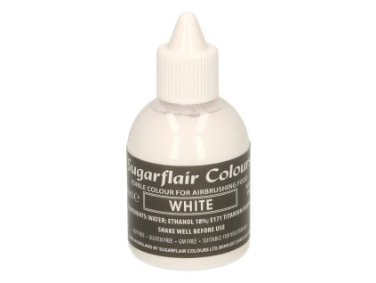 Sugarflair farba do airbrush Biela = WHITE 60ml