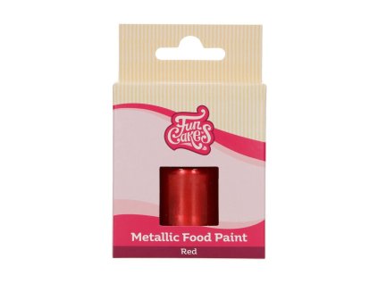 FunCakes metalická tekutá farba - RED 30ml