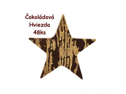 Čokoládová dekorácia - Hviezdy zlaté 48ks (tmavá čokoláda)