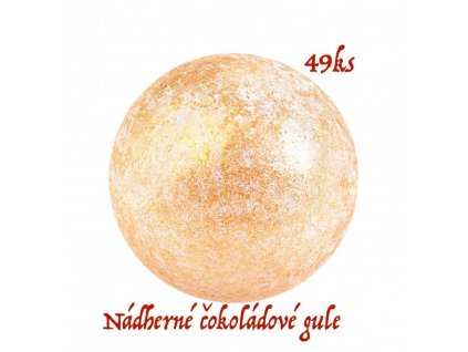 Čokoládová dekorácia - Gule ZLATÉ PERLEŤOVÉ 49ks (biela čokoláda)
