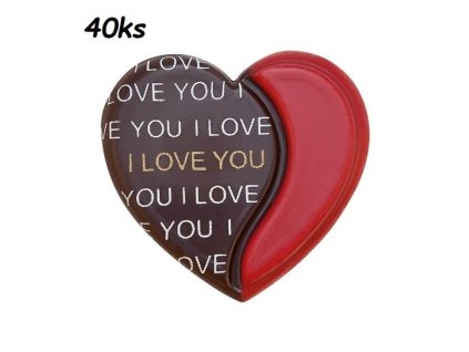 Čokoládová dekorácia Heart I LOVE U 40ks