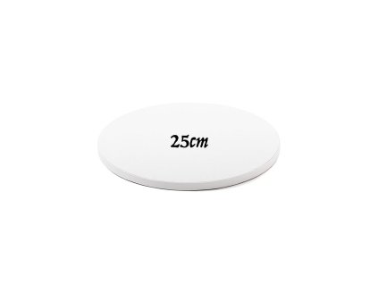 Biely hrubý podnos kruh 25cm, hrúbka 12mm