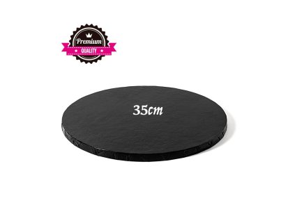 D Čierny hrubý podnos kruh 35cm