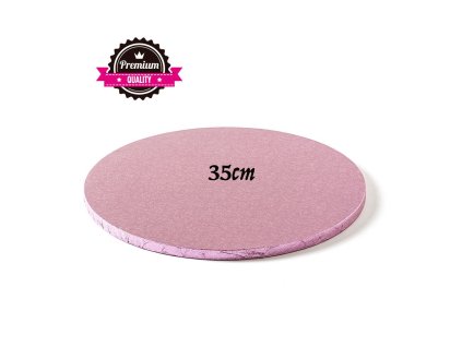 D Ružový hrubý podnos kruh 35cm