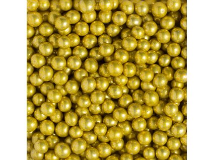 Zlaté metalické perly 7mm 50g