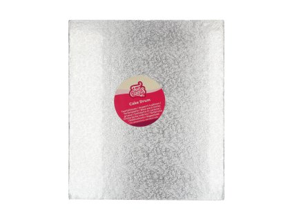 FUNCAKES2022 F80760 FUNCAKES CAKE DRUM OBLONG 35 5X30 5CM SILVER JPG