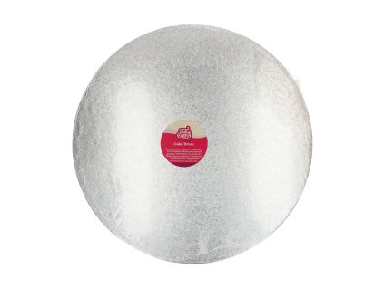 FUNCAKES2022 F80835 FUNCAKES CAKE DRUM ROUND 50 5CM SILVER JPG