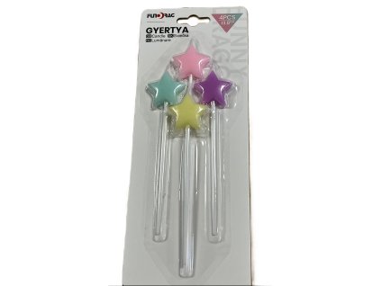 Sviečka Farebné hviezdičky 4ks