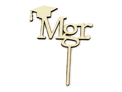 Drevený zápich Mgr + čiapka