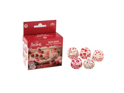 D košíčky na pralinky Srdiečka 100ks