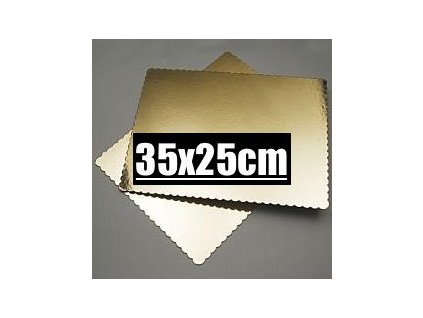 Zlatý obojstranný podnos obdĺžnik 35x25cm