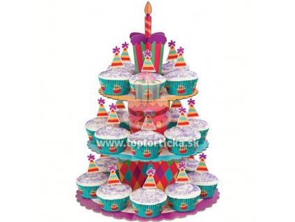 Wilton sada: stojan na cupcakes, košíčky a ozdoby Oslava (Celebration)