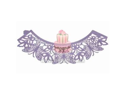 PME fialové motýlikové krajky na muffiny 12ks