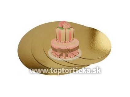 Zlato-strieborný tenký podnos kruh 24cm