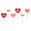 Zapichovacia ozdoba na muffiny srdiečka s textom 6ks