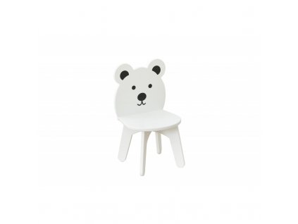 Baby-raj Detská biela stolička-medvedík