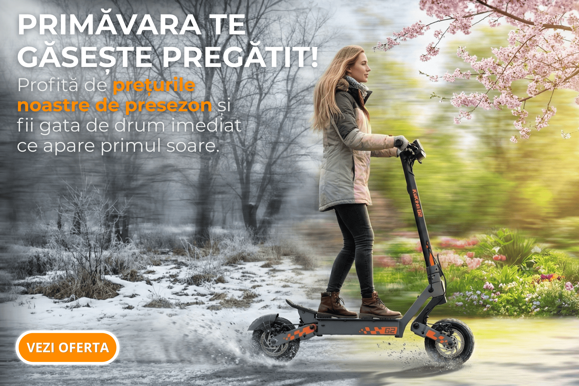 Vânzare de presezon pentru trotinete electrice Kukirin la prețuri avantajoase.