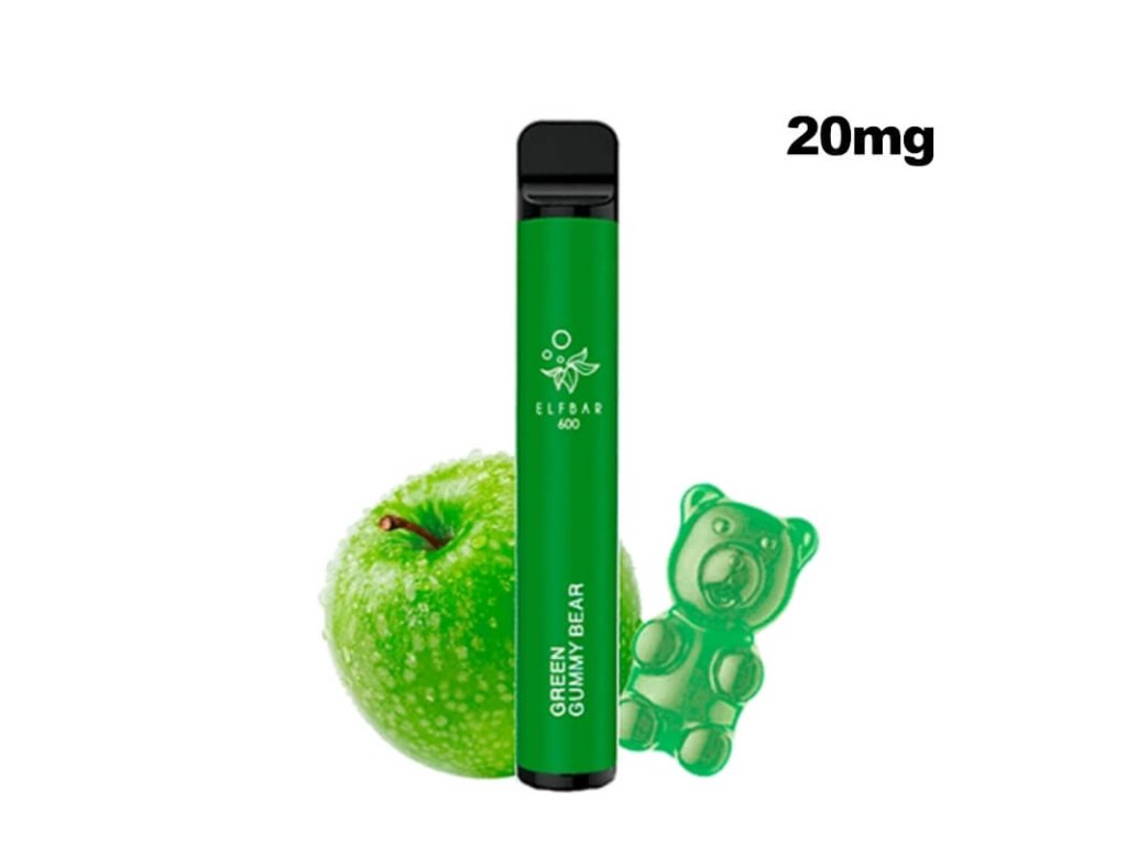 elfbar 600 20 mg green gummy bear jednorazova elektronicka cigareta