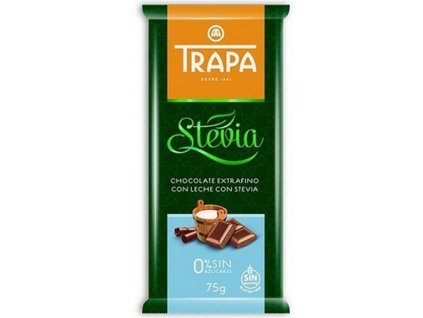 Čokoláda TRAPA mléčná bez přid. cukru 80g