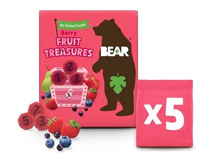 Bear Treasures berry jahoda borůvka 5x20g