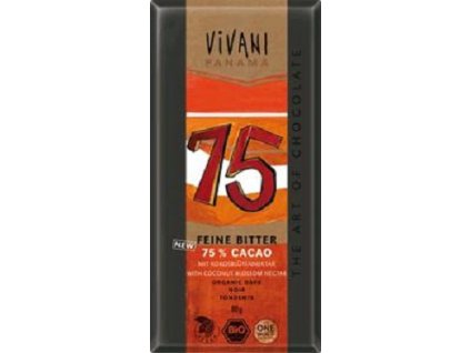 Čokoláda Vivani BIO 75% s kokos. cukrem 80g