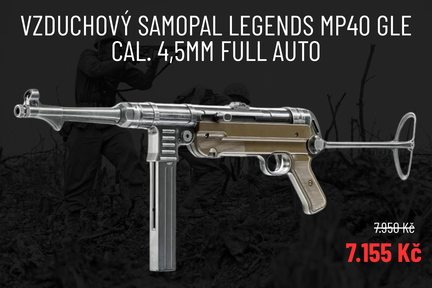 Vzduchový samopal Legends MP40 GLE cal. 4,5mm Full Auto