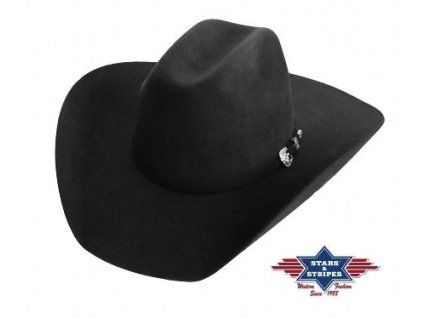 černý westernový klobouk stars and stripes