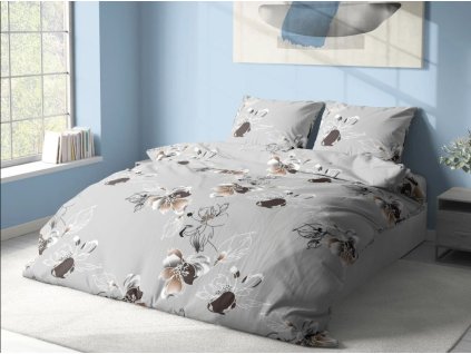 40638 aaryans bavlnene povleceni moderni kvety sede 140x200 70x90 cm