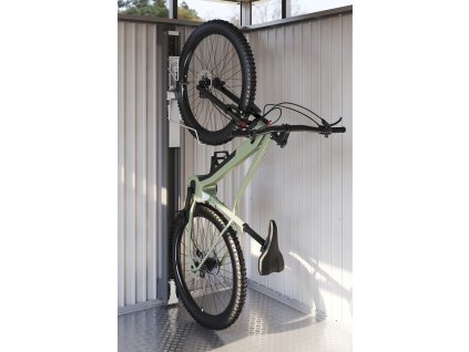 49050 Biohort BikeLift drzak s pruzinovym vytahem na jizdni kolo do zahradniho domku