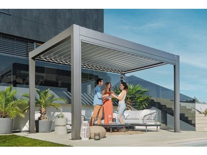 zahradni pergola bioklimaticka biohort 400x300 sedy kremen 9003414922273