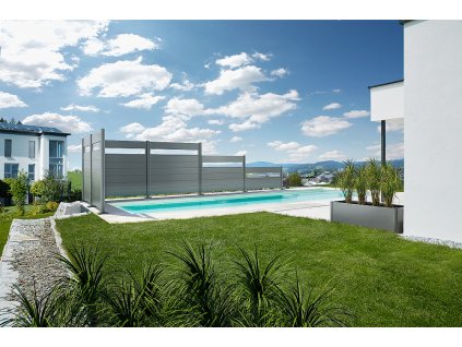 zastena k bazenu Biohort Privacy screen 180 cm sedy kremen