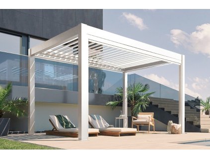 Biohort pergola bioklimaticka elektricka samostojna bila stribrna