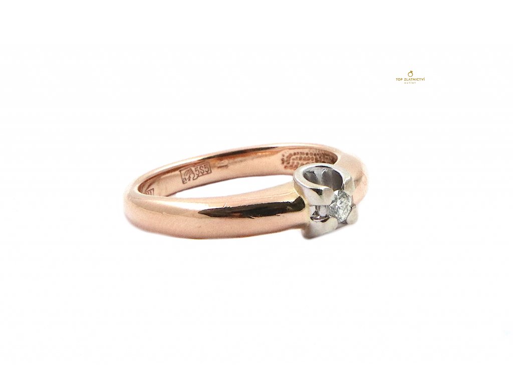 Zlatý prsten s diamantem 4.26g