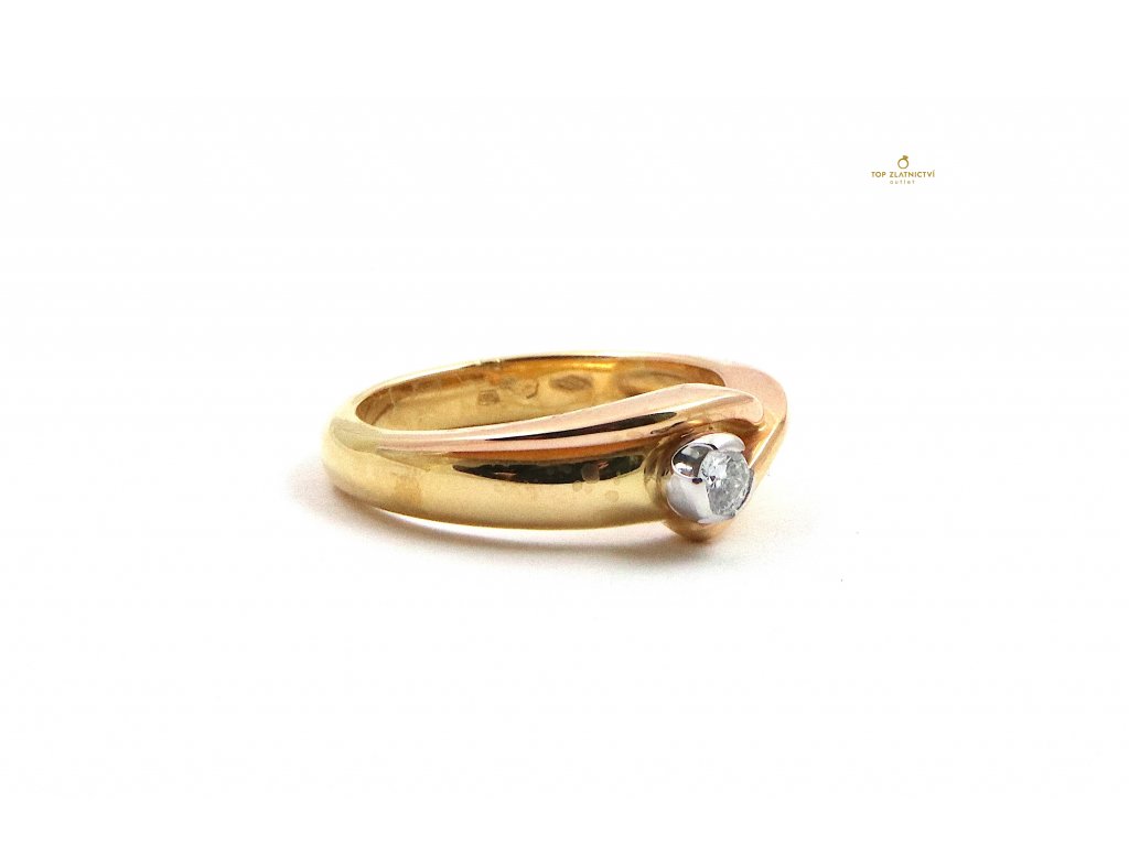 Zlatý prsten s diamantem 6.83g