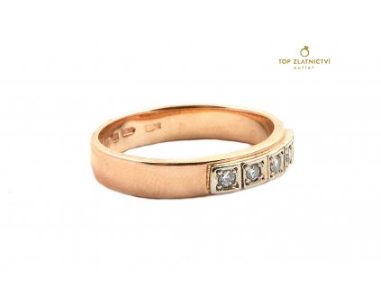 Zlatý prsten s diamanty 3.63g