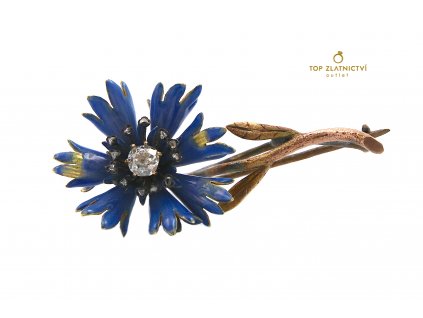 Zlatá brož s diamanty 9.91g