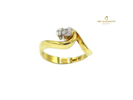 Zlatý prsten s diamantem 5.48g