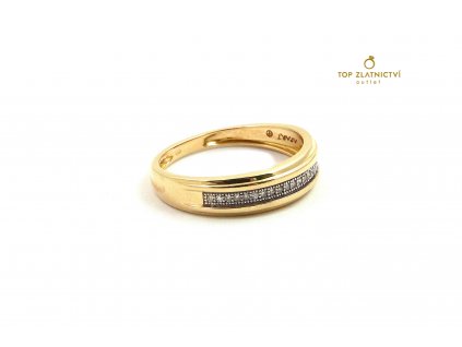 Zlatý prsten s diamanty 2.31g