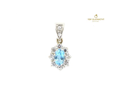 Zlatý přívěsek s akvamarínem 1.68g