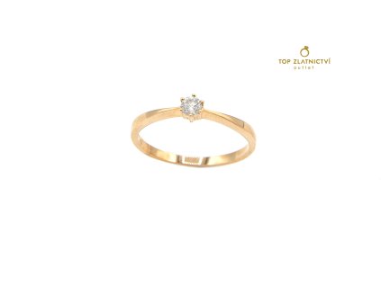 Zlatý prsten s diamantem 1.54g