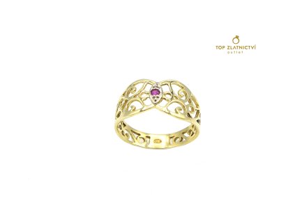 Zlatý prsten s rubínem 2.60g