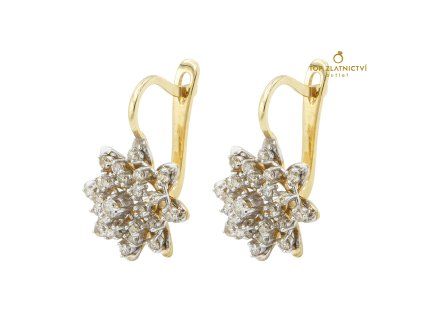 Zlaté náušnice s diamanty 5.29g