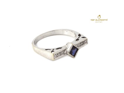 104011 zlaty prsten se safirem a diamanty 2 82g
