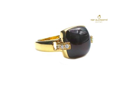 110467 zlaty prsten s almandinem a diamanty 7 61g