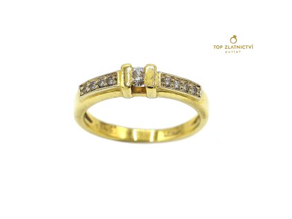 Zlatý prsten s diamanty 3.86g
